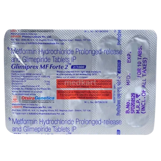 glimiprex mf forte 2 tablet 10's